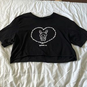 YouTuber Tarayummy Merch Black Kawaii Short Sleeve Crop Top